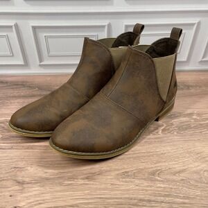 Rocket Dog Chelsea Boots Womens Brown Distressed Pull On Ankle C429 Size 11